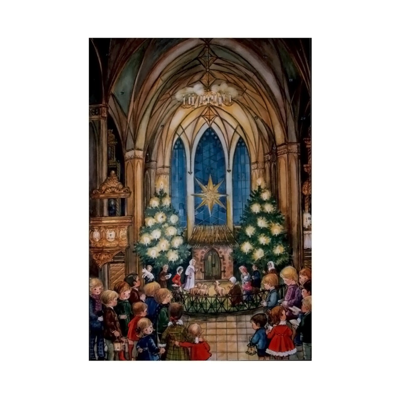 Alexander Taron Holiday Seasonal Christmas Decorative Sellmer Advent - Altar in Church Scene - 14"Hx10.5"Wx0.1"D